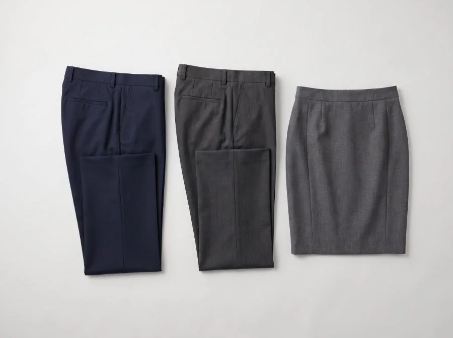 Formal uniform trousers and skirts manufactured in navy, charcoal and grey